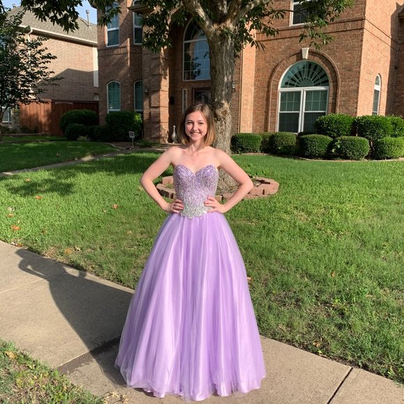 Purple Sweetheart Neckline Princess Prom Dress - Picture 3 of 5